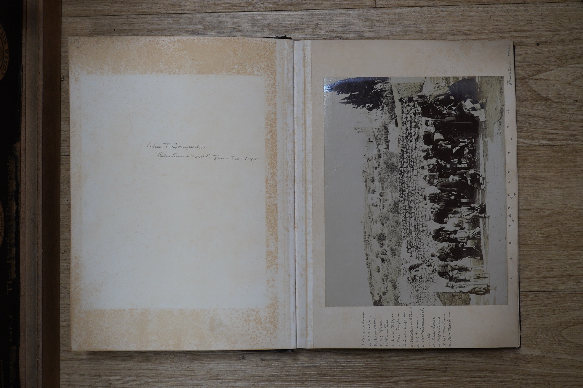 Two late 19th century black and white photograph albums to include Jerusalem views and some military examples. Condition - fair